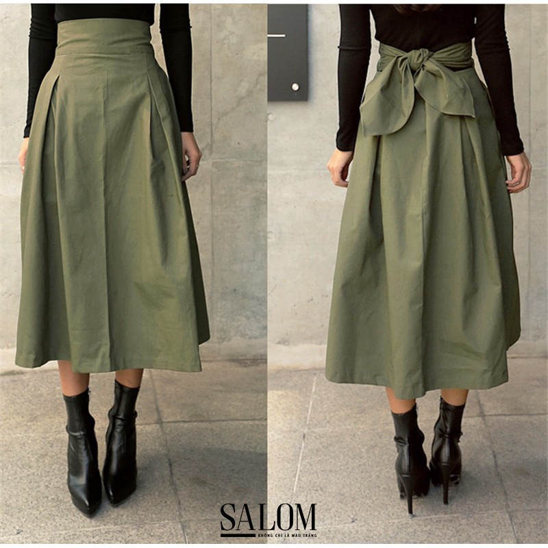 Chân váy cạp cao nơ lưng Rieki | BigBuy360 - bigbuy360.vn