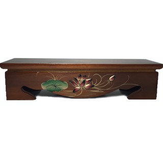 Đế đôn gỗ kê tượng Tâm Pháp hình chữ nhật đặt tượng lục bình