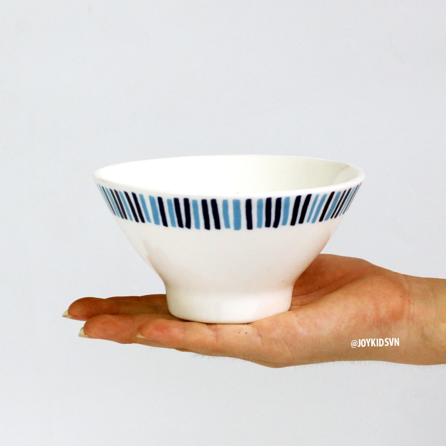 Chén gốm trắng sọc xanh | Bát cơm gốm - Ceramic bowl with blue line