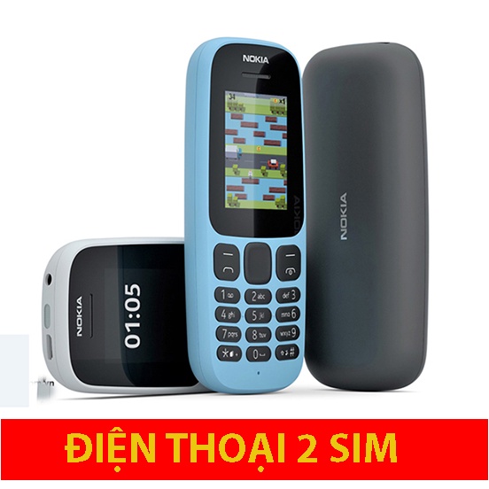 Điện Thoại Nokia 105 Bản 2017, 2019 - 1 Sim or 2 Sim giá rẻ Được Chọn Phụ Kiện Pin Sạc bh 12 tháng