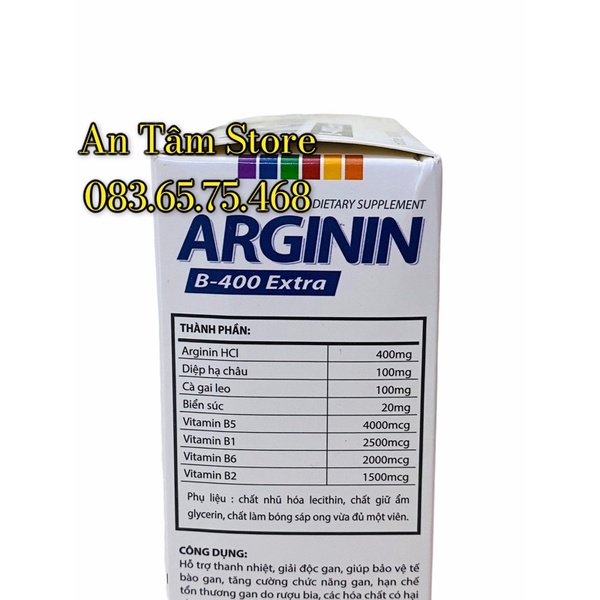 Bổ gan Arginin 400  TĂNG CƯỜNG CHỨC NĂNG GAN