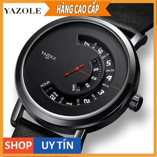 Đồng hồ nam Yazole 509 dây da sang trọng, kim chạy dọc
