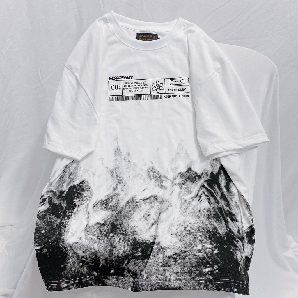 Áo Thun tay lỡ YAYSHOP phông unisex nam nữ chất cotton mềm mịn họa tiết Núi CO2 cực ngầu