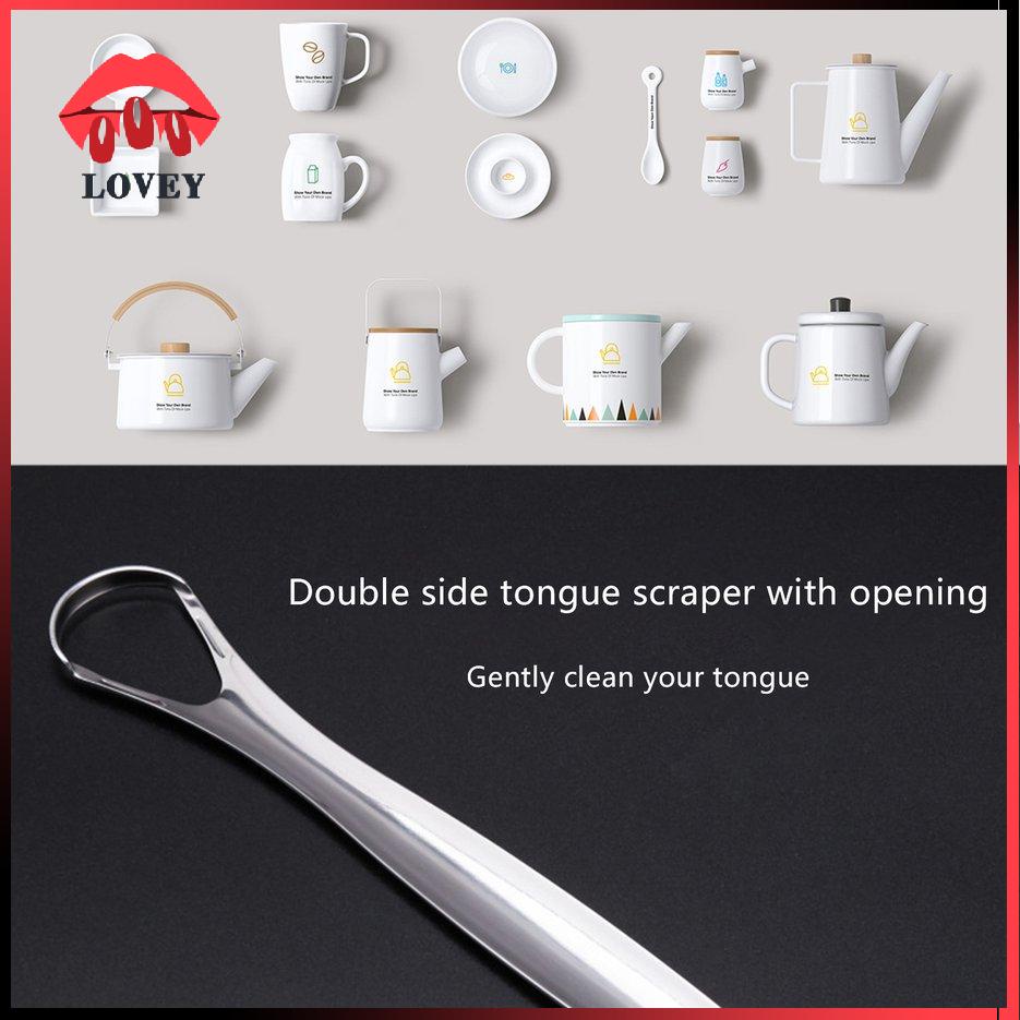 lovey★Stainless Steel Tongue Cleaning Tongue Scraper Tongue Fur Cleaner Tongue Brush