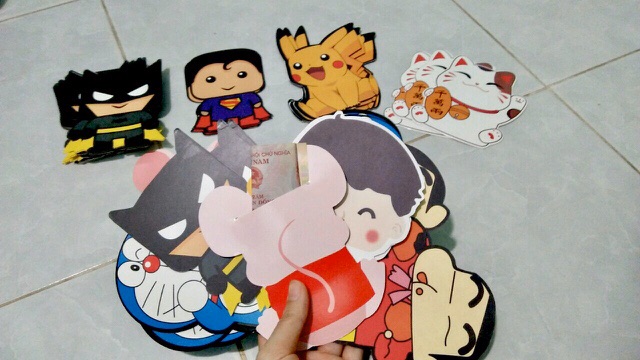 Set 5 bao lì xì hoạt hình dễ thương 2021