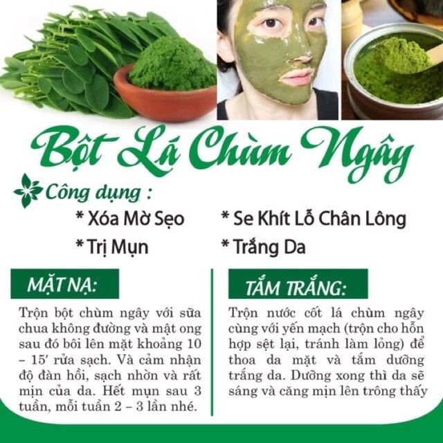 Bột lá chùm ngây/dành dành