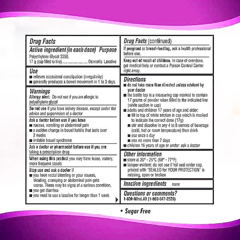 Bột Miralax Mỹ 578g