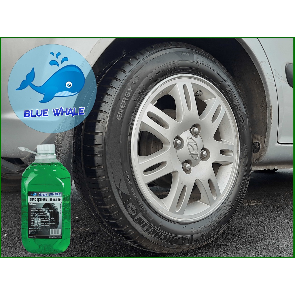 Dung dịch làm đen bóng lốp BlueWhale 2.0L phù hợp với mọi loại lốp ô tô, xe máy, xe đạp điện - chưa có chai xịt