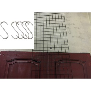 Lưới Sắt Đen 4 Tấm 50x100 và 10 Móc S Inox Treo