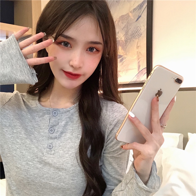 Áo Thun Tay Dài Form Ôm Lưng Cao Kiểu Dáng Sexy