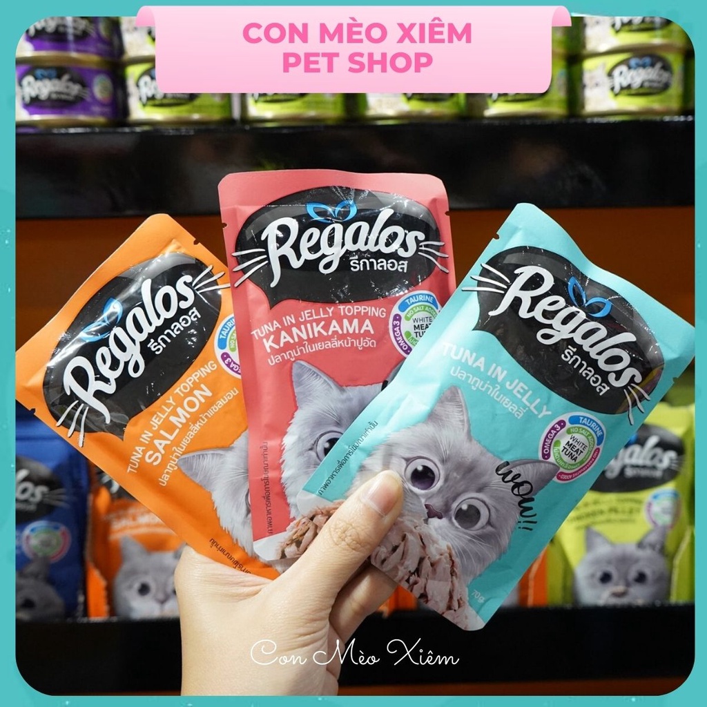 Pate cho mèo Regalos 70g thái lan, thức ăn ướt tăng cân cho mèo con lớn Con Mèo Xiêm