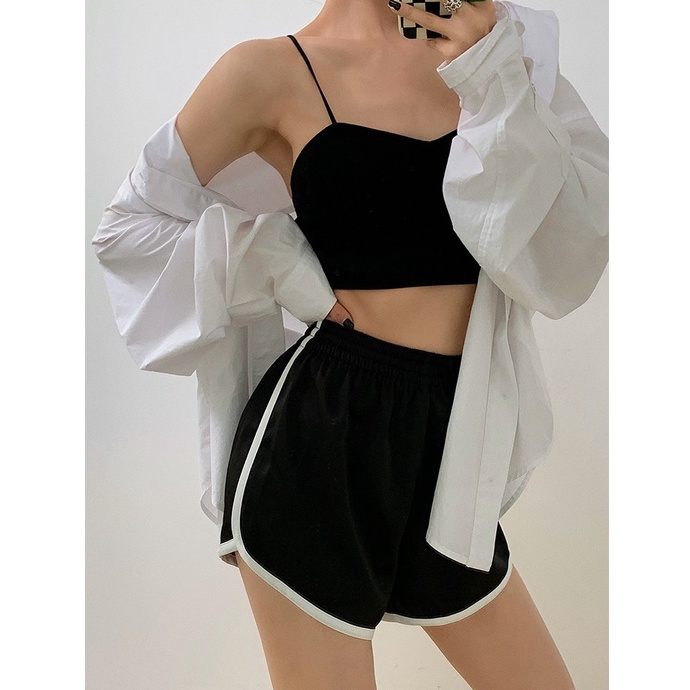 QKOOLE  Quần short thể thao phong cách Hàn Quốc kiểu dáng năng động cho nữ