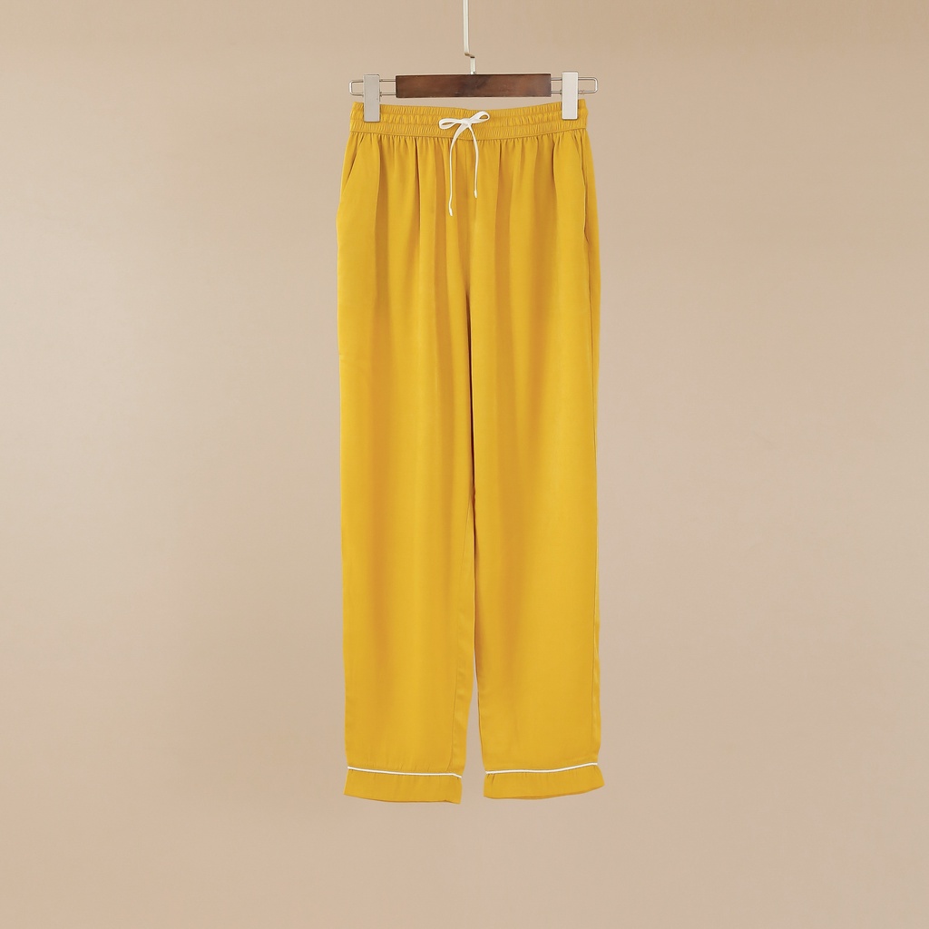 Bộ Pijama MOMOJAMA áo cộc quần dài chất liệu lụa tằm, size từ 40 -70kg, M1785