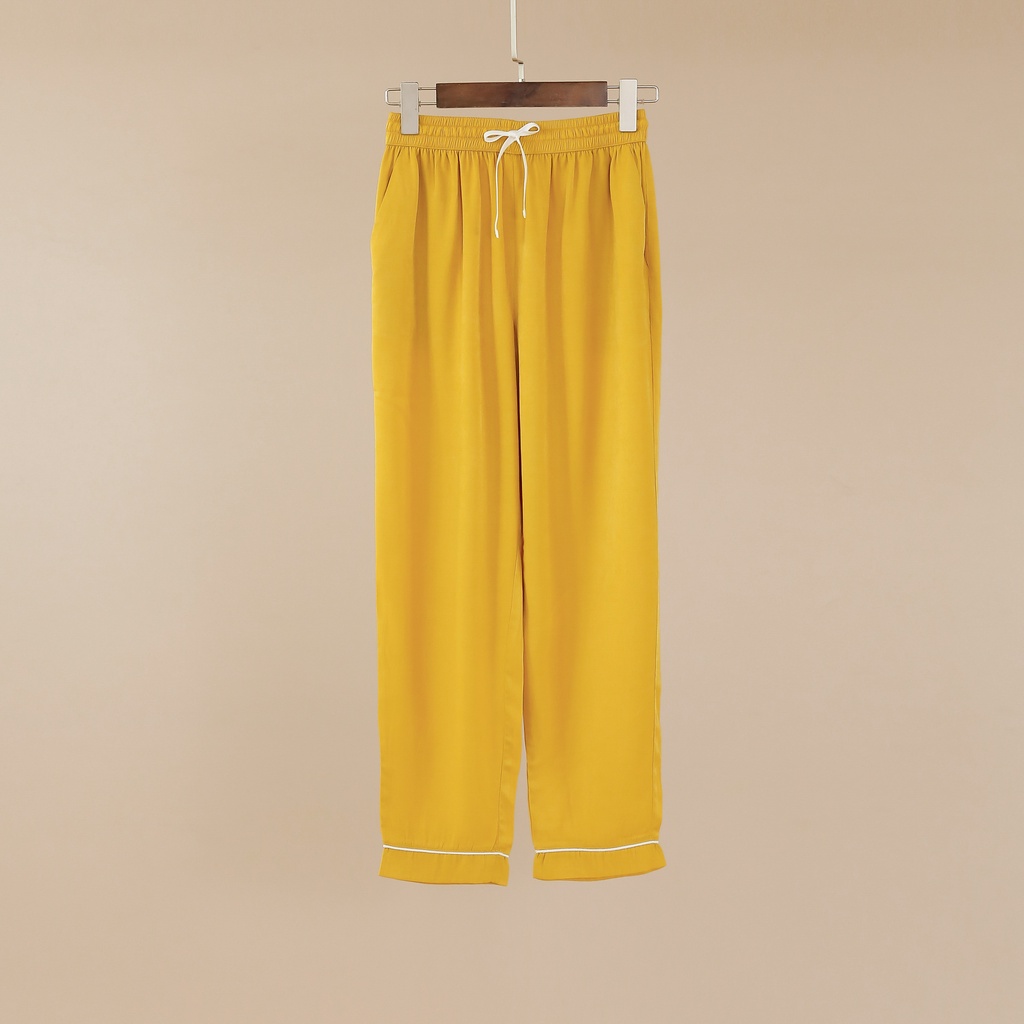 Bộ Pijama MOMOJAMA áo cộc quần dài chất liệu lụa tằm, size từ 40 -70kg, M1785