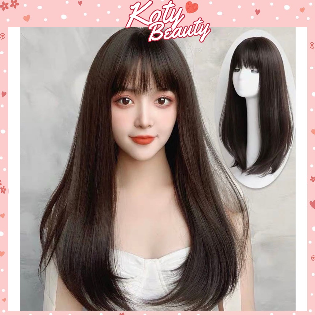 Tóc giả nguyên đầu cúp❤️KOTY BEAUTY❤️ tóc giả nữ cả đầu lửng TG61