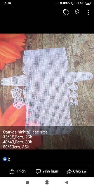 Canvas Hình Túi - Fom Túi