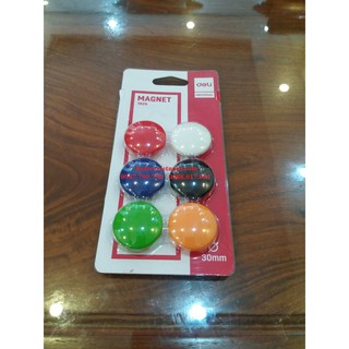 Vỉ 6 viên Nam châm gắn bảng Deli 7825 (30mm) - nam châm