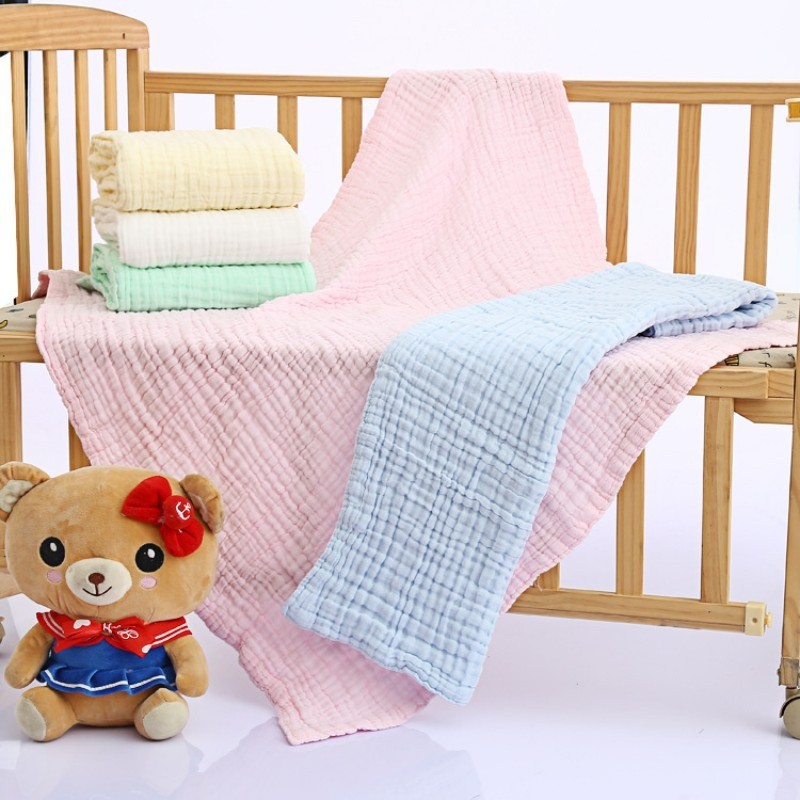 Khăn tắm bằng vải cotton cho bé màu nguyên gốc