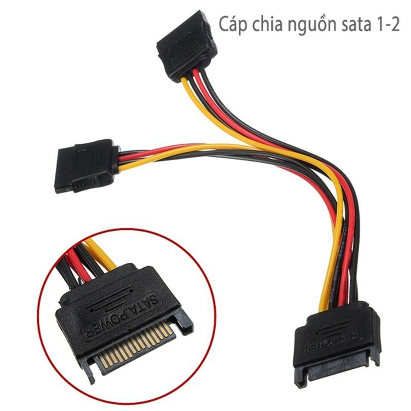 Cáp Ổ Cứng⚡️Cáp Chia Nguồn SATA 1 ra 2⚡️Dây Nguồn HDD Sata 1 Ra 2⚡️Cbrands