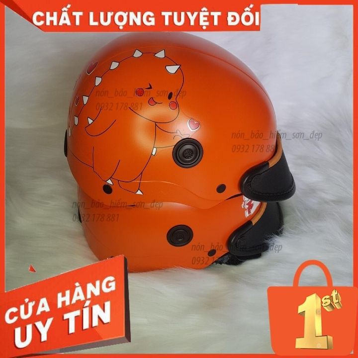 Nón Bảo Hiểm Nữa Đầu TEM KHỦNG LONG Nhiều Mẫu