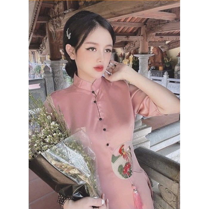 ĐỒ LAM ĐI CHÙA #Mã Freeship Xtra#Tàu Lụa Đính Dây May Mắn