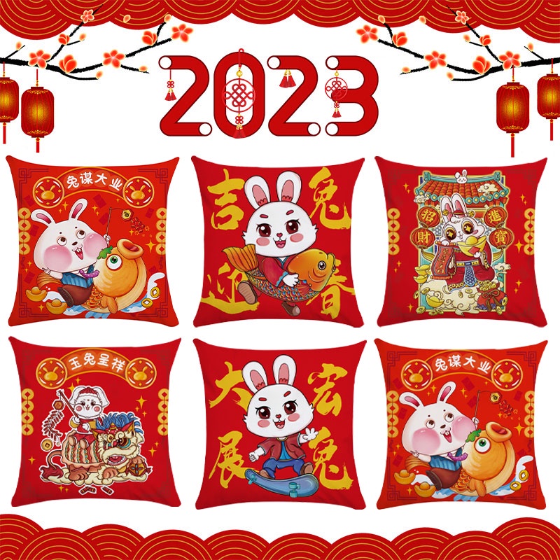 Vỏ Gối Họa Tiết Năm Mới 2023 CNY