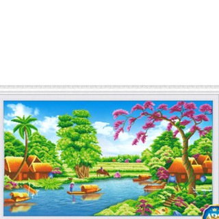 Tranh đính đá phong cảnh việt nam df291 120x70cm, chưa đính