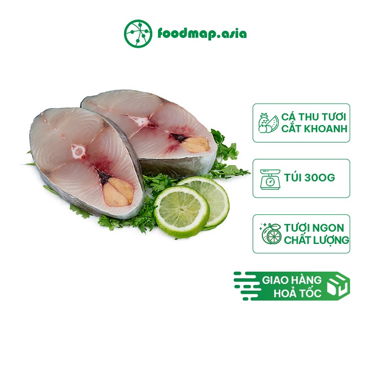 Cá Thu Tươi Cắt Khoanh, Hải Sản Biển Tự Nhiên Túi 300Gr - Foodmap