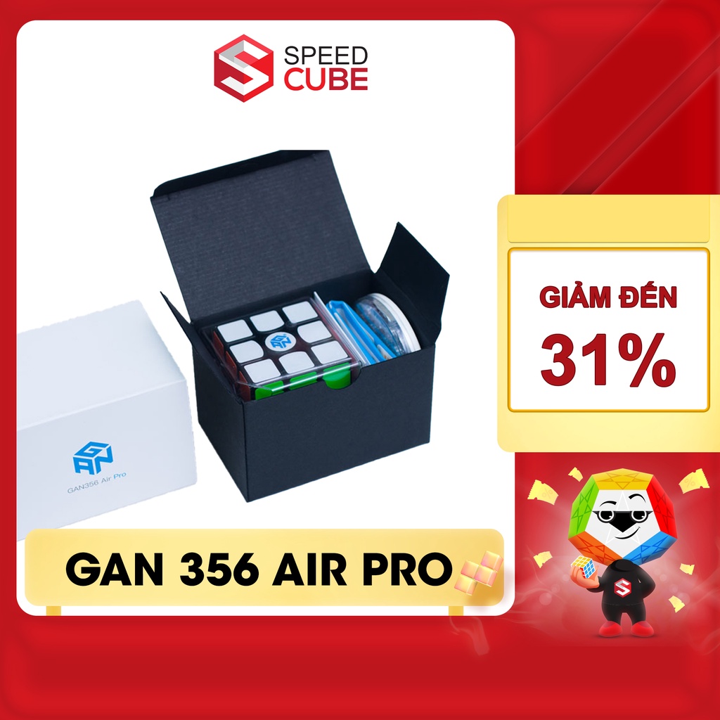 Rubik 3x3 Gan 356 Air Pro Viền Đen, Rubik Gan 3x3 Chính Hãng - Shop Speed Cube