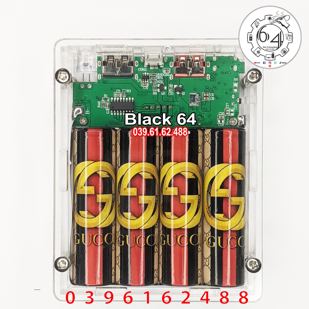 Sạc dự phòng 10.400 mah mica trong suốt siêu ngầu