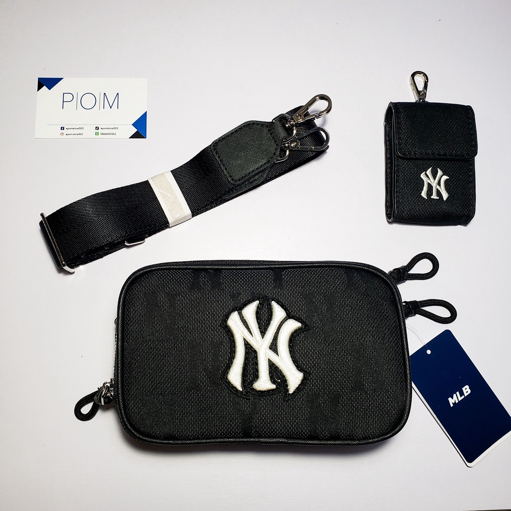 Túi đeo chéo M.L.B Mini Monogram Nylon Black túi đeo chéo nam nữ NY - Pom Store