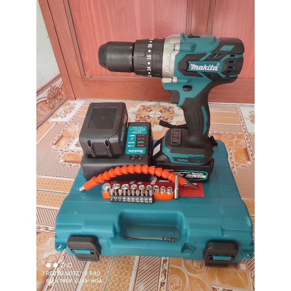 KHOAN PIN KHÔNG CHỔI THAN MAKITA BA CHỨC NĂNG 199V HÀNG LOẠI 1. TẶNG KÈM BỘ PHỤ KIỆN 21 CHI TIẾT