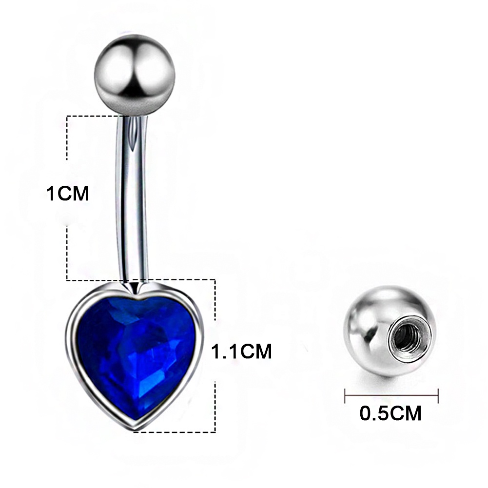 Khuyên RốN HìNh Tim ĐíNh Đá QuyếN Rũ