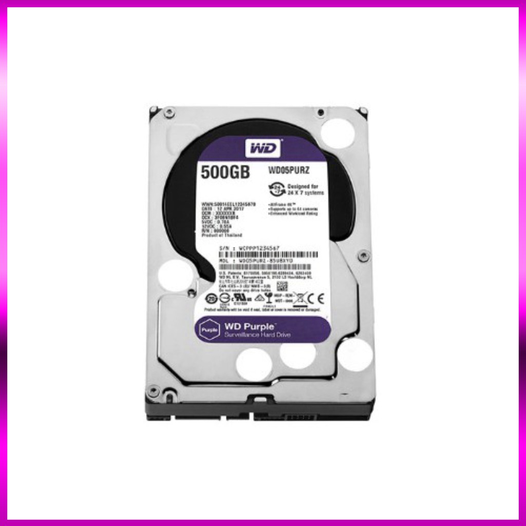 🍀 Ổ cứng chuyên dụng Camera 500GB WD PURPLE -  Bảo hành 24 tháng.