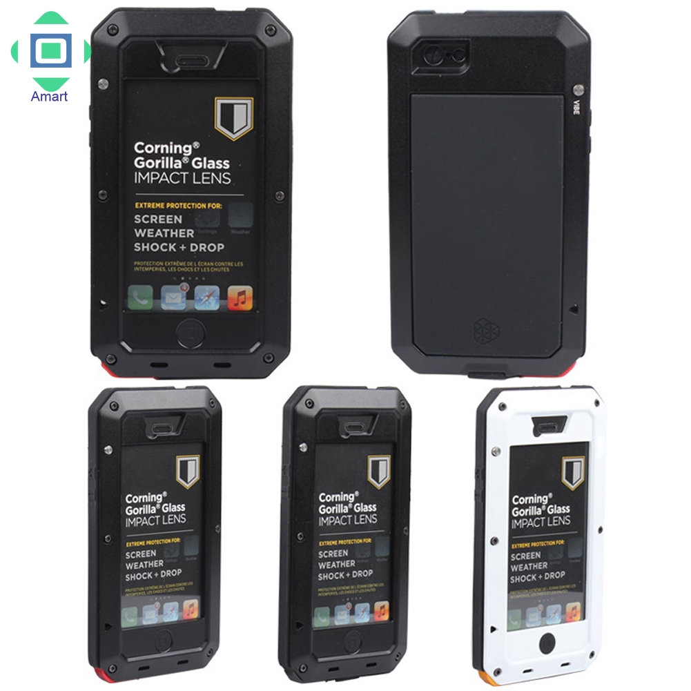 (Shop Amart) Ốp lưng kính chống sốc chống nước bằng nhôm cho apple