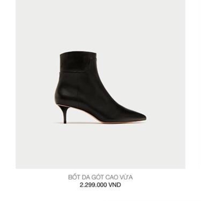 Bốt zara cổ ngắn gót nhọn