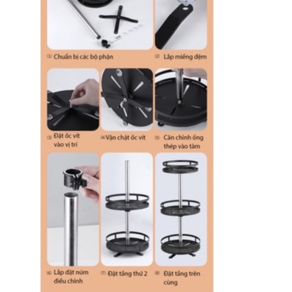 Kệ Đựng Gia Vị Xoay 360 Độ RenSi 2/3 Tầng ,Kệ Để Đồ Nhà Bếp,Mỹ Phẩm Thông Minh ,Dáng Vuông/Tròn