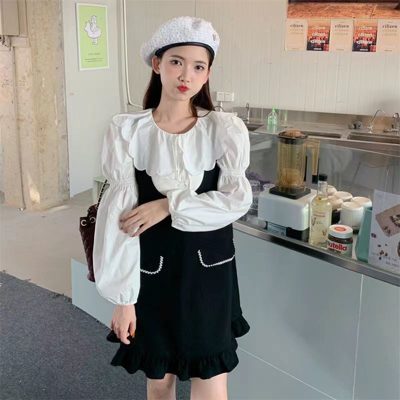 Bộ Áo + Chân Váy Yếm Thời Trang Mùa Thu Phong Cách Preppy Mới 2022