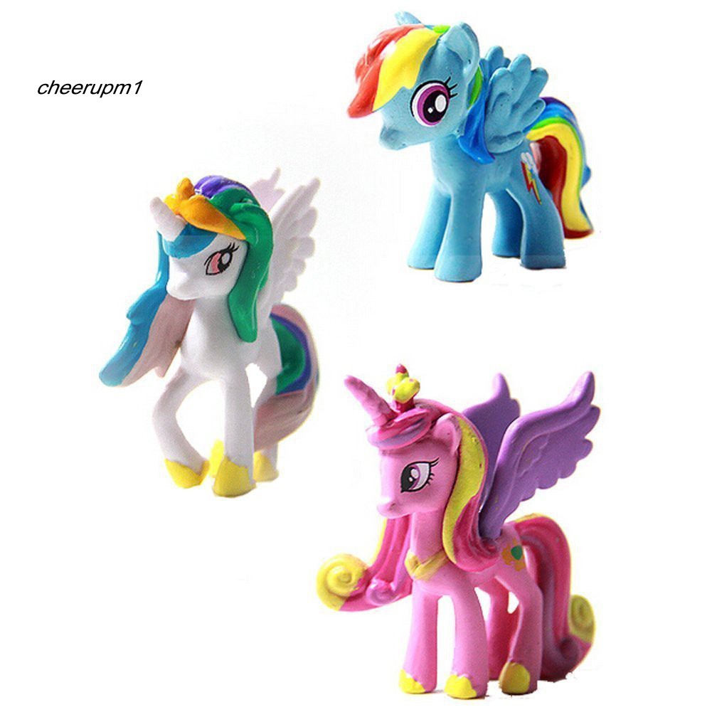 Bộ 12 đồ chơi mô hình nhân vật trong phim My Little Pony làm bằng tay chất liệu PVC trang trí bàn/xe hơi