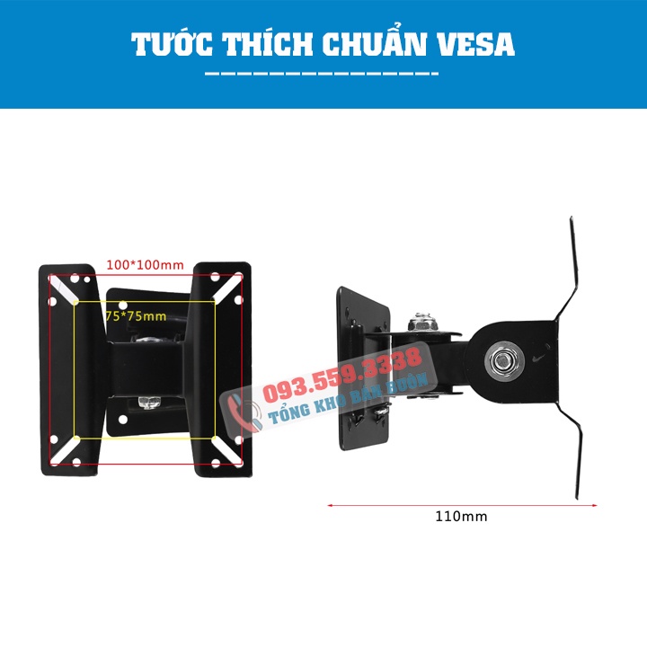 F01 / Giá Treo Màn Hình 17 - 27 Inch (Up to 32 Inch)  / Giá Treo Tivi Lắp Đặt Treo Tường - Xoay Màn 180 Độ