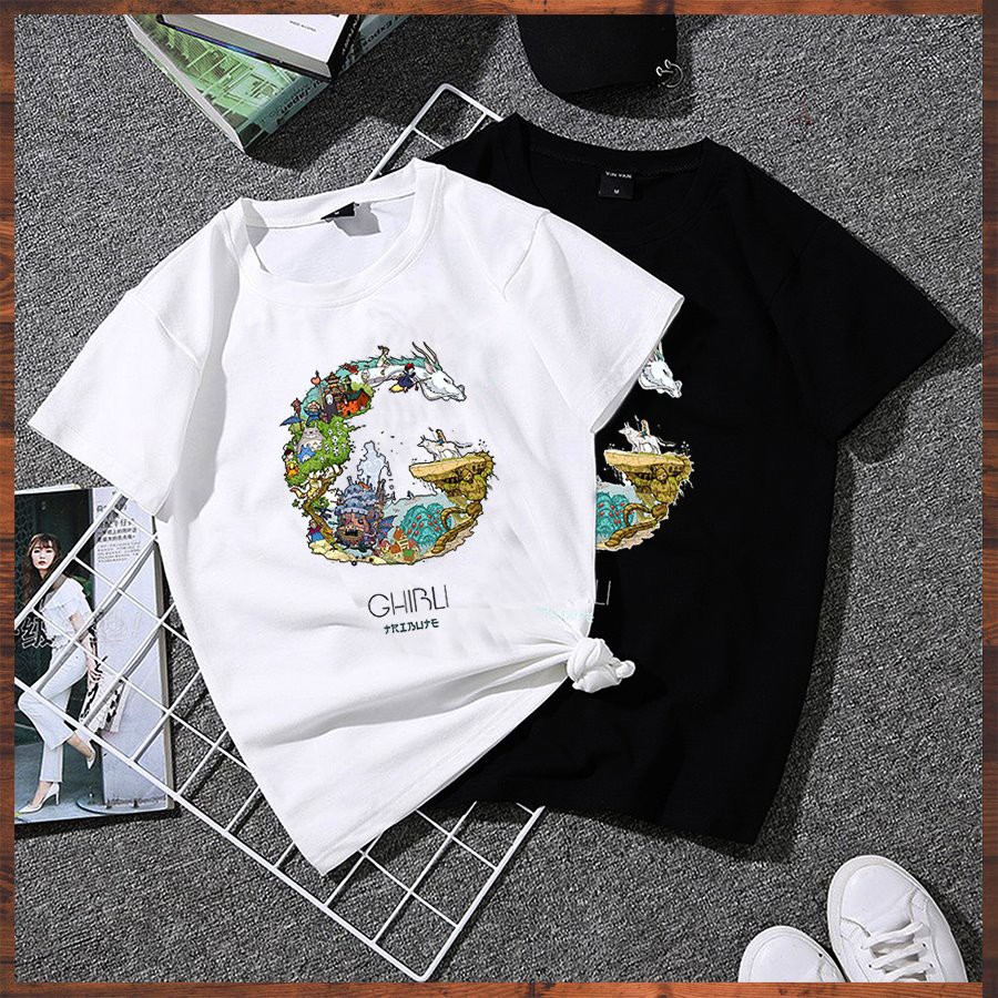 Áo thun nữ tay lỡ form rộng GHIBLI vải dày mịn 20NU1123