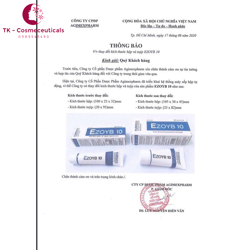 EZOYB 5 / EZOYB 10 Giúp Giảm Và Ngăn Ngừa Mụn Trứng Cá 10g