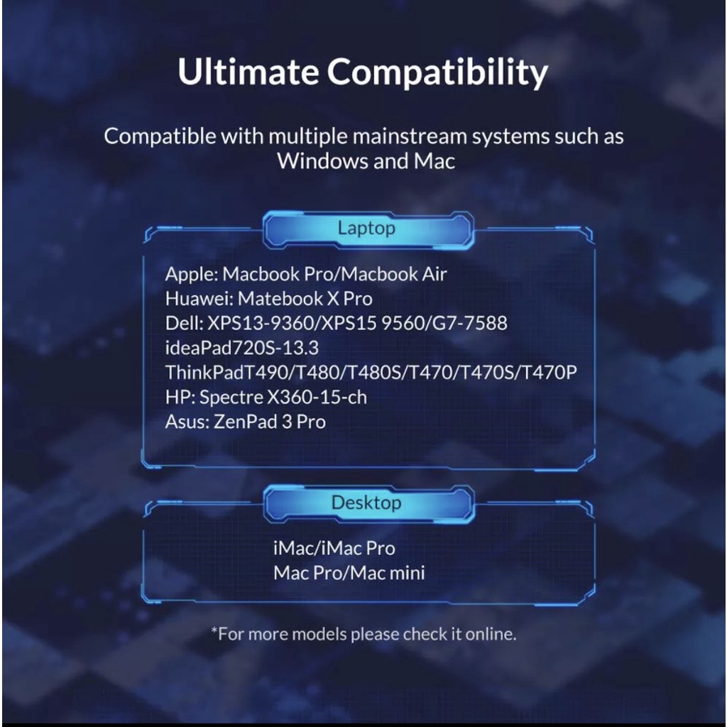 Box Nvme Orico Thunderbolt 3 40Gbps M.2 NVME SSD Enclosure  2TB Transparent