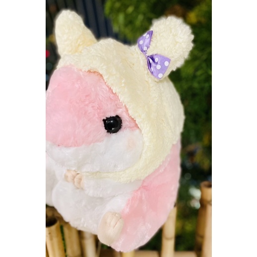 Gấu bông chuột hamster hồng lông xù nhẹ cosplay thỏ AMUSE 35-40cm