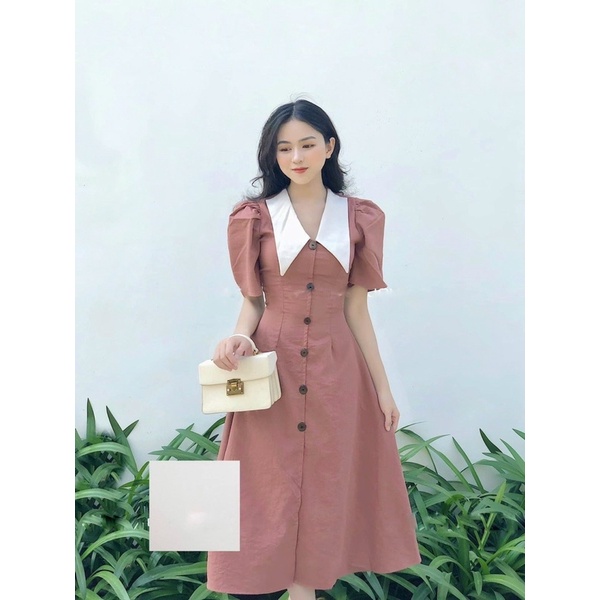 Đầm sang chảnh dự tiệc dáng A tiểu thư D67, Shop TÁO ĐỎ BIGSIZE