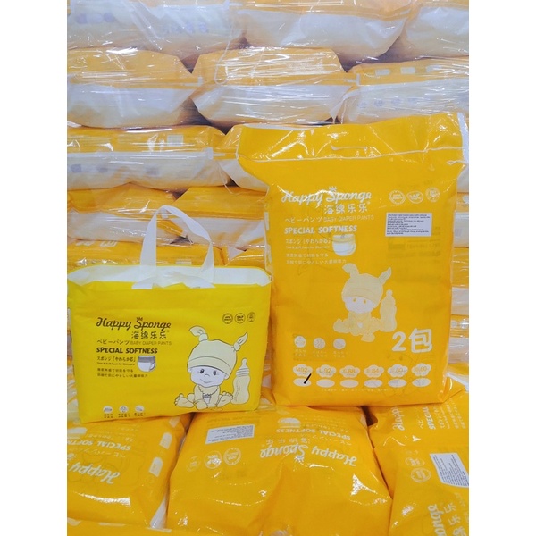 Bỉm HAPPY SPONGE Natural nội địa Trung xuất NHẬT quần / dán đủ size S120, M104,L96,M92,L92,XL88,XXL84,XXXL80, 4XL80