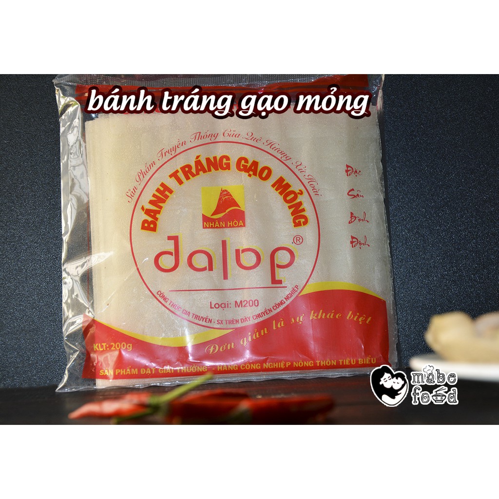 Bánh tráng nướng gạo mỏng Nội địa Dalop , Combo 5 bịch, tiện lợi tiệc tùng, ăn vặt 1 bịch 25 miếng, Mabe Food