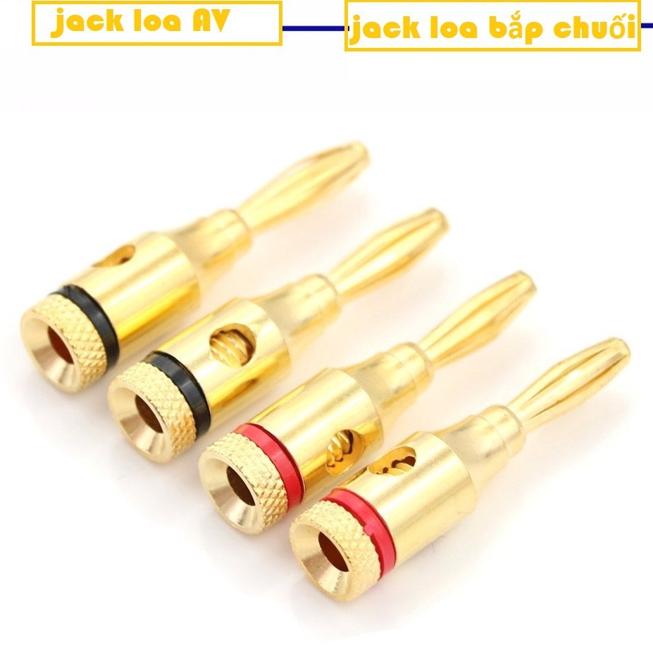 BỘ 4 cái Jack loa - Jack bắp chuối bằng đồng hàng xịn