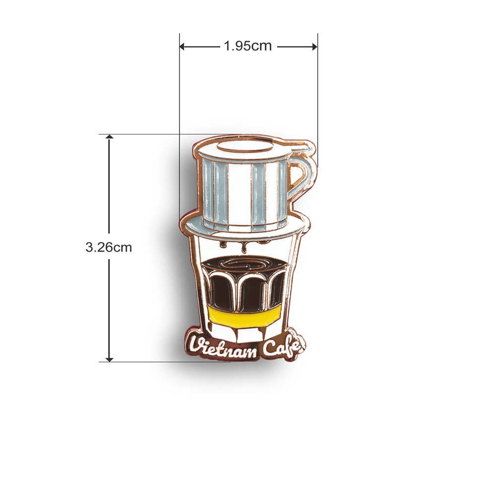 Quà tặng lưu niệm Việt Nam - Enamel Pin - Huy hiệu Cafe