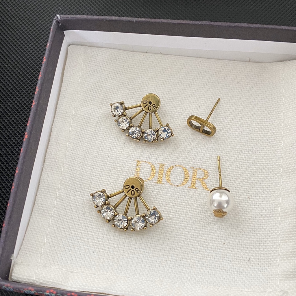 Khuyên Tai Tròn Khắc Chữ Dior Bằng Thép Titanium Thời Trang Cho Nữ